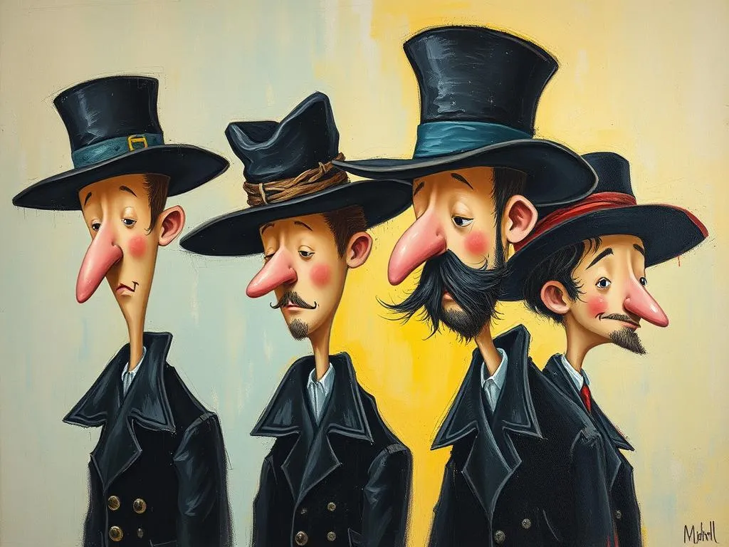 black jackets hats stubble dream symbolism
