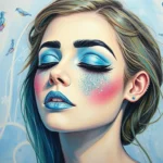 blue glitter makeup dream symbolism