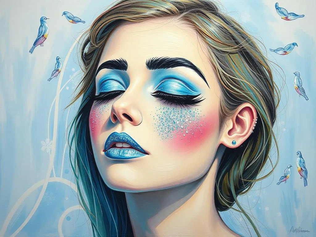 blue glitter makeup dream symbolism
