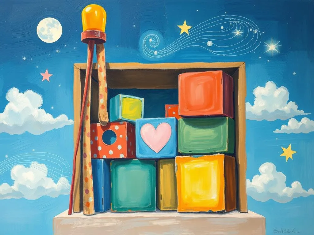 box of blocks and pole in dreams