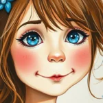 brown haired blue eyed girl