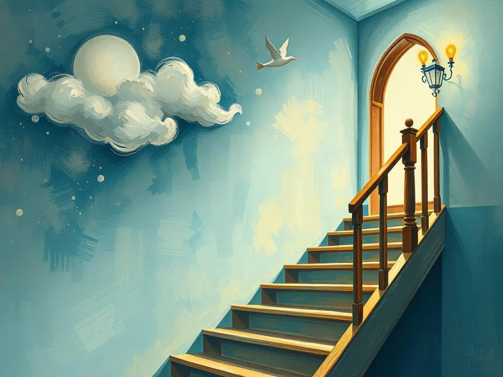 climbing the stairs to the attic in dreams
