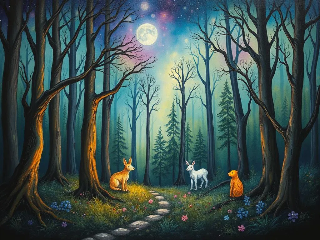 creepy forest universal symbology