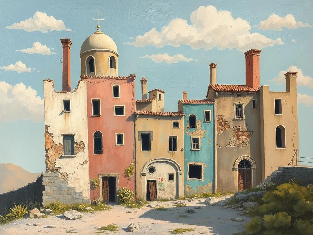 crumbling buildings