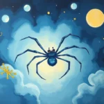 dark blue spider in dreams
