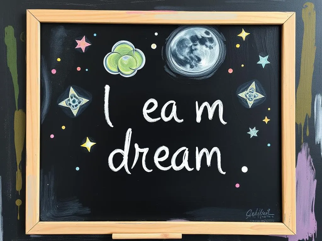 dream symbol black writing board