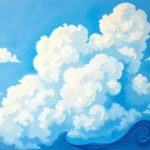 dream symbol blue sky with white clouds serenity hope and freedom