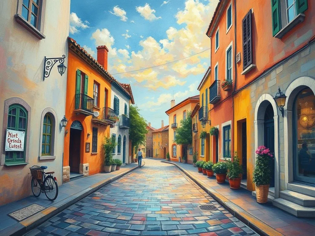 dream symbol cobblestone street