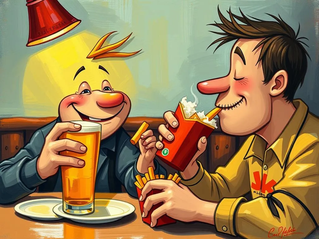 dream symbol dad calmly eating fries and drinking beer