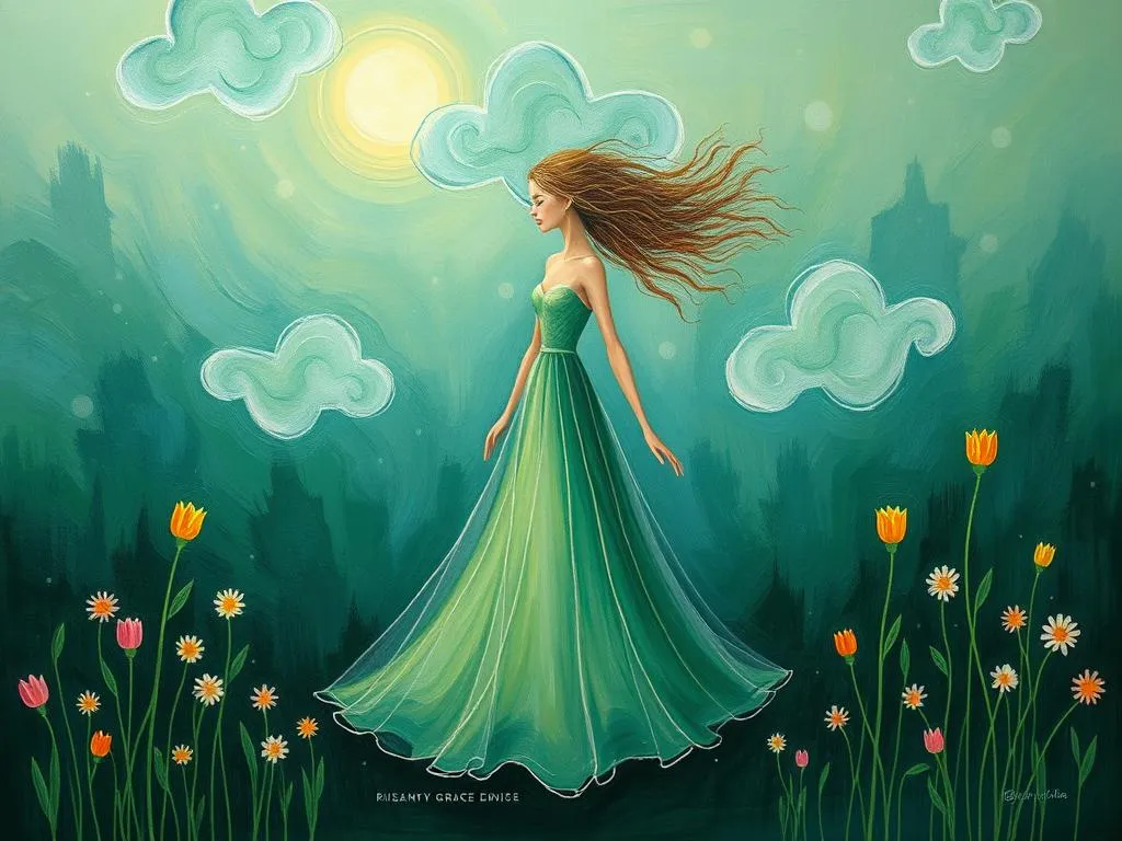 dream symbol green color dress journey through emotions grace