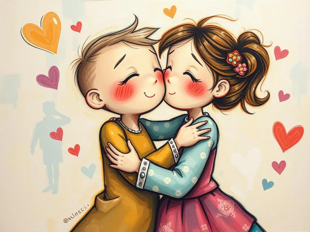 dream symbol hug kiss