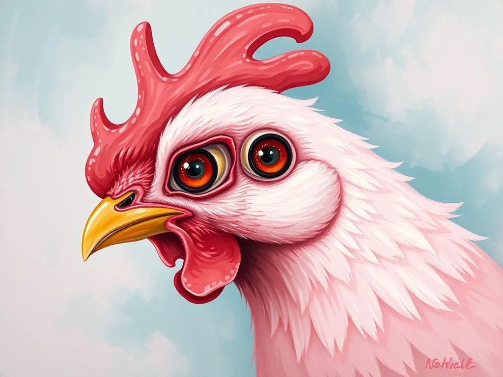 dream symbol pink hen with red eyes
