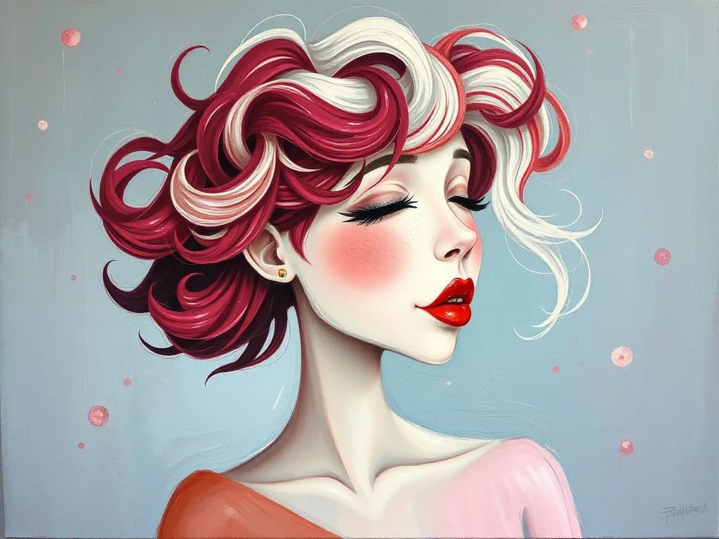 dream symbolism burgundy white hair meaning