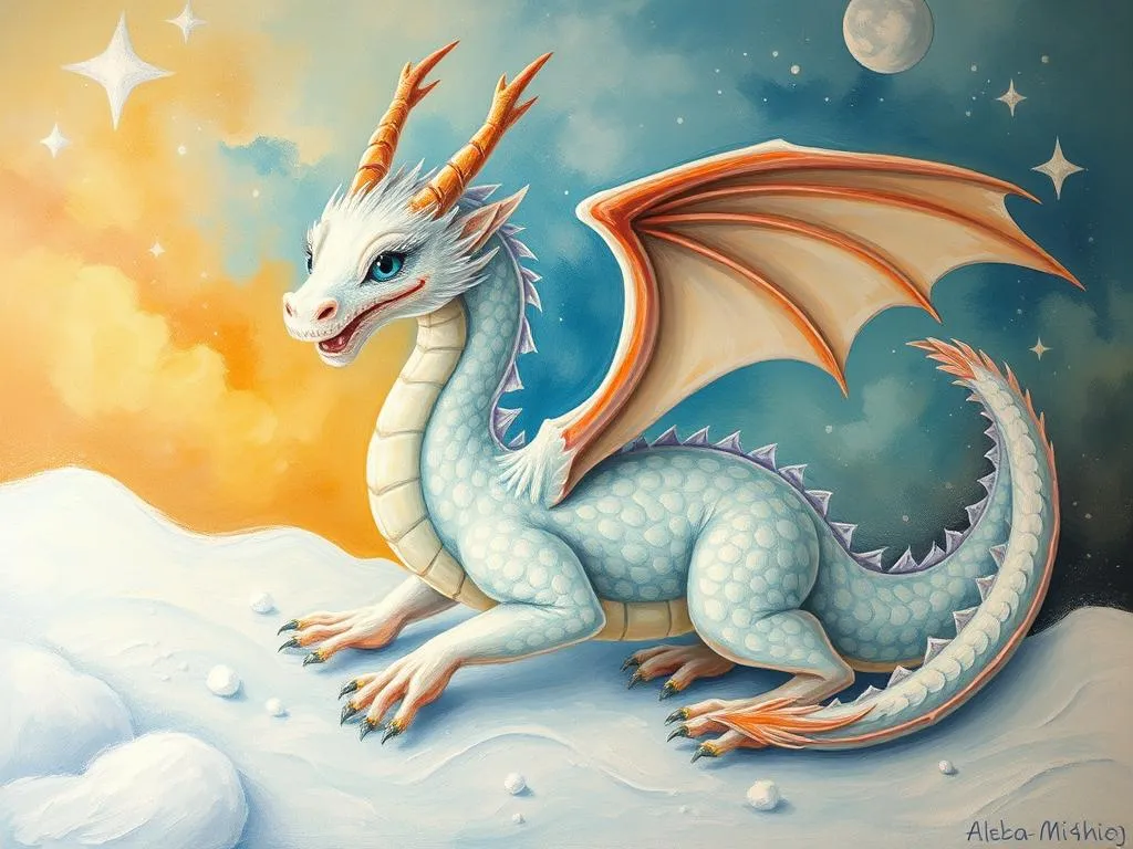 dream symbolism white snow dragon