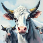 dreaming of black horned cows