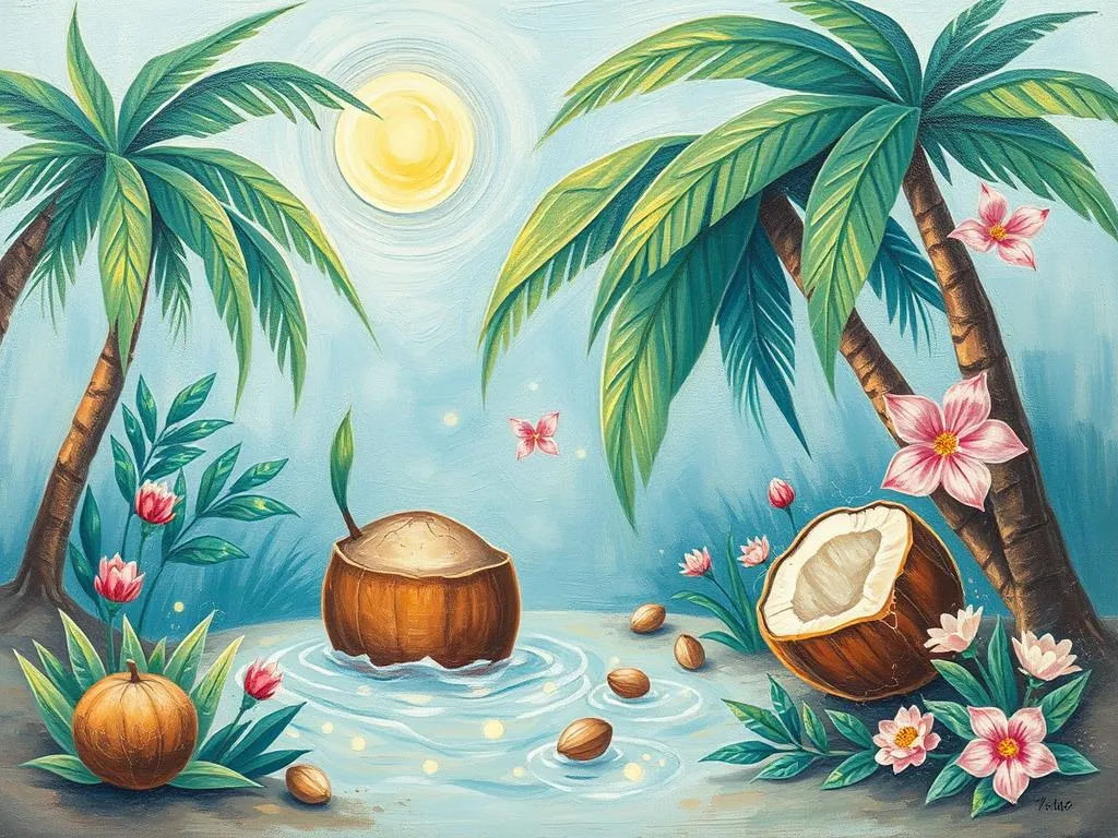 engrossed coconut garden essence dream symbolism