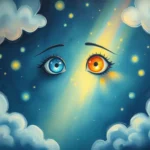 eyes emitting light in dreams