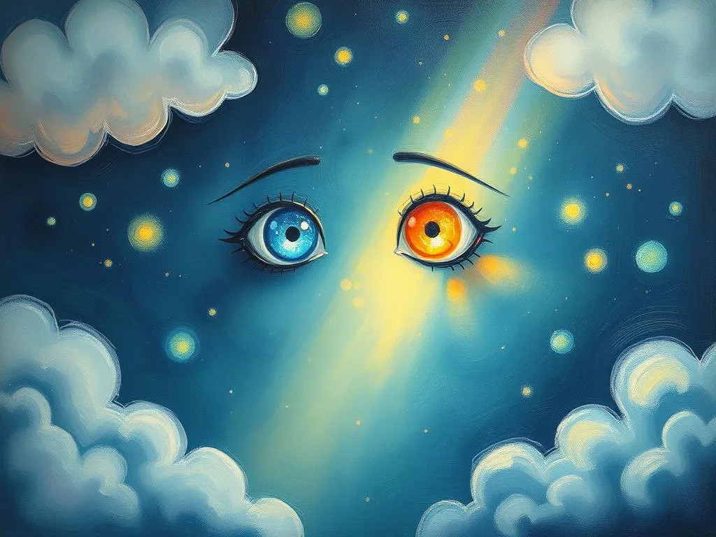 eyes emitting light in dreams