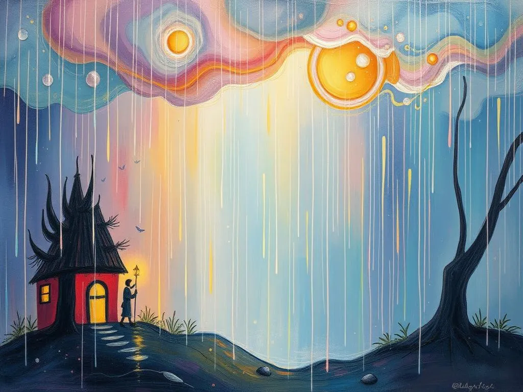 falling rain in dreams