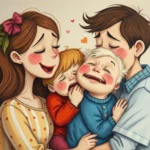 family friends crying
