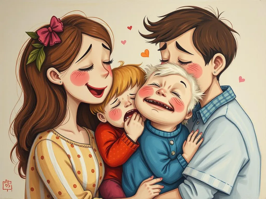 family friends crying