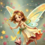girl transforming into fairy