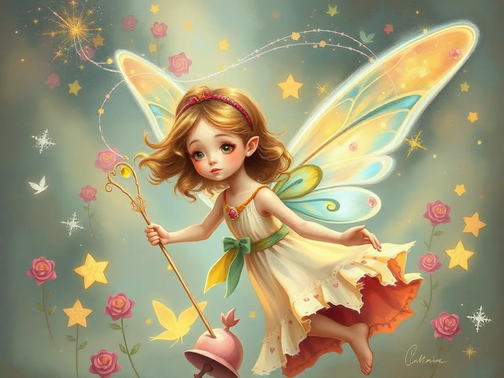 girl transforming into fairy