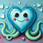 gummy heart blue green tentacles dream