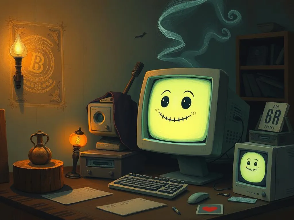 haunted old computer dream symbol