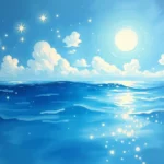 sky blue water glimmers of dreams and tranquility