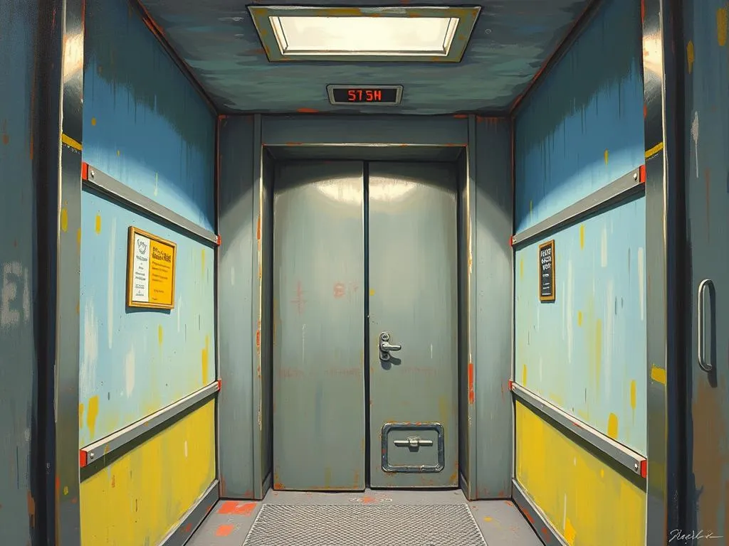stuck in a freight elevator symbolic meaning