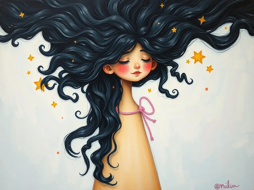 thick long black curly hair dream symbolism