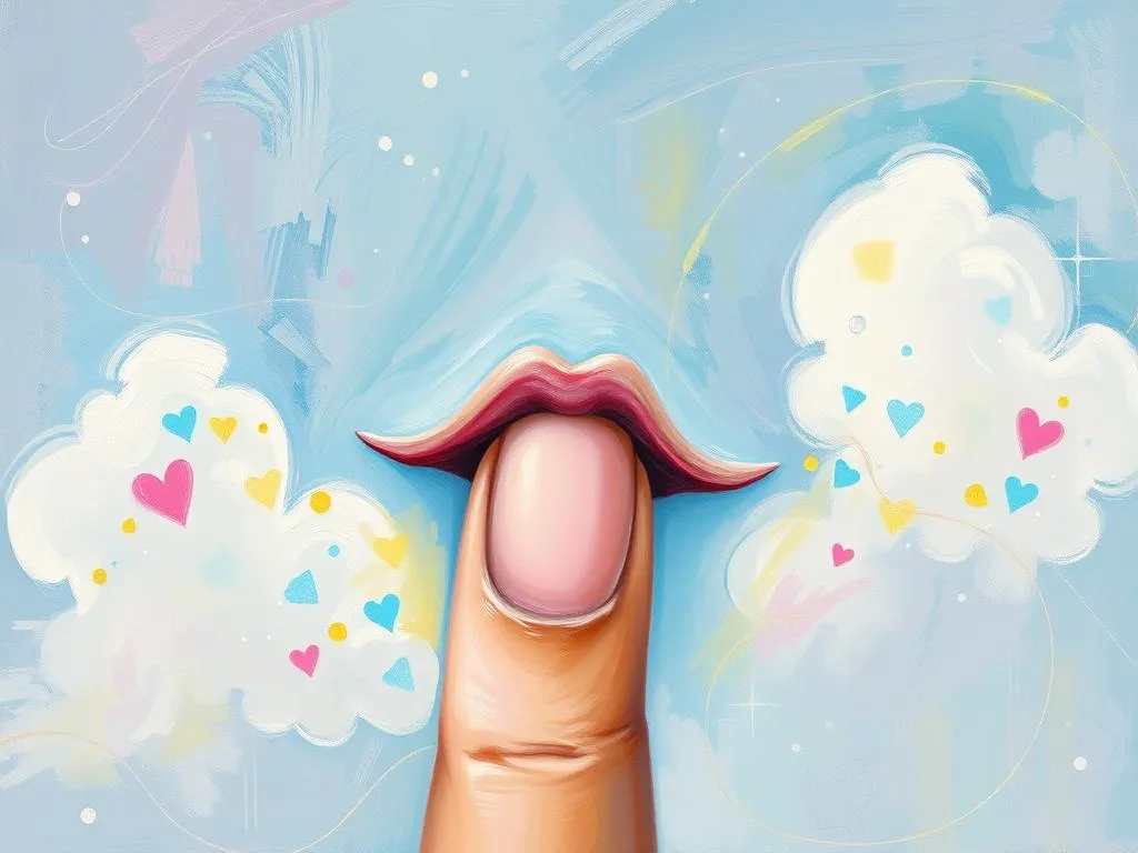 thumb under lips in a dream