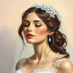 unveiling dream symbol bride white lace headpiece