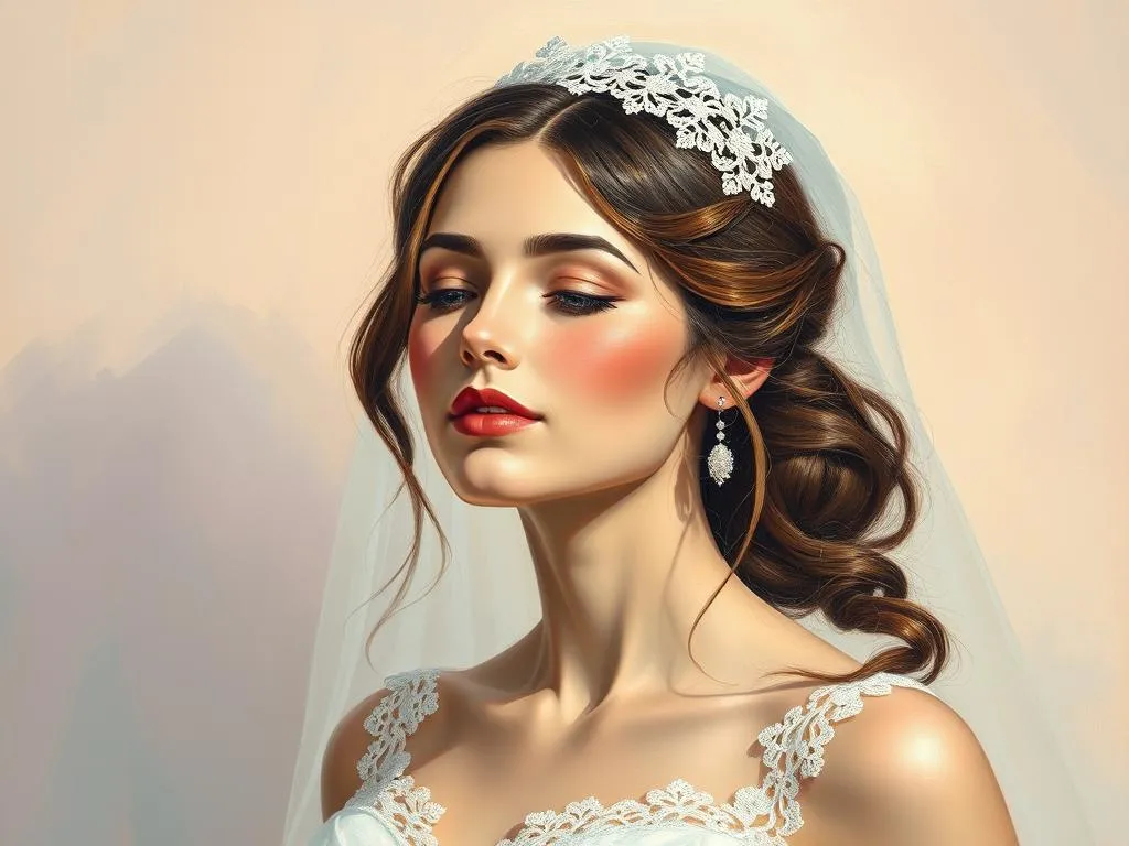 unveiling dream symbol bride white lace headpiece