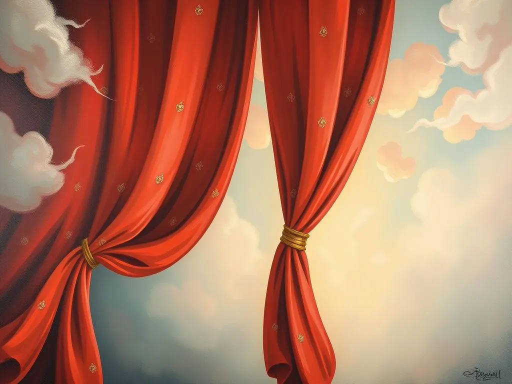 unveiling red curtains in dreams