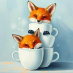 white cups of foxes