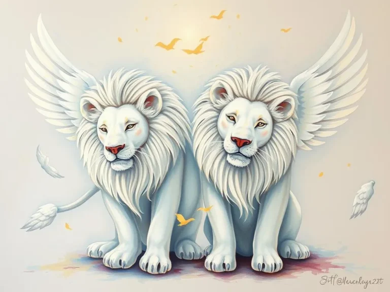 Unveiling the Majesty: Dreams of White Lions with Wings